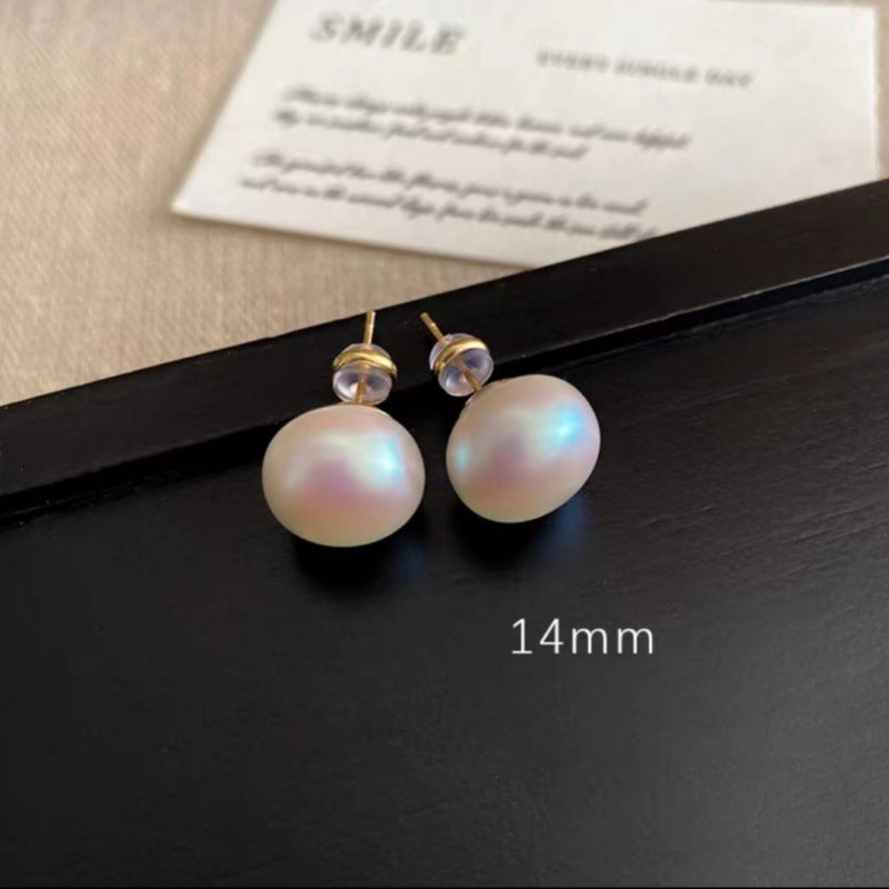 Flour Light Pearl Female Sier Needle Luxury Temperament Earrings