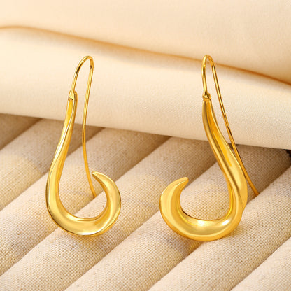 Simple Graceful Question Mark Curve Long Style Earrings