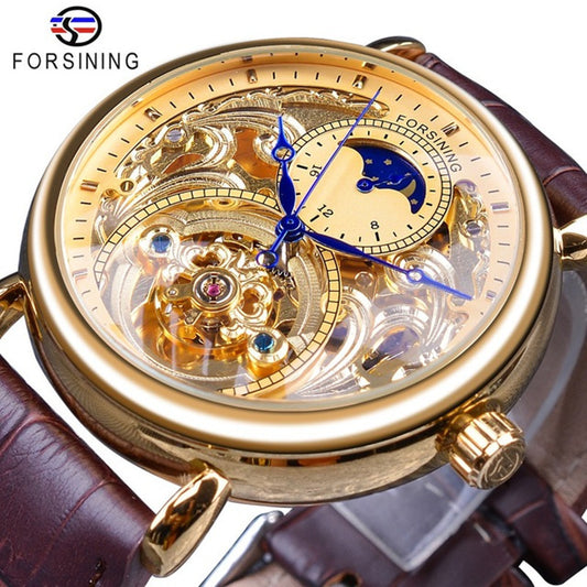 Men's Fashion Transparent Bottom Automatic Watch Casual Mechanical Watches
