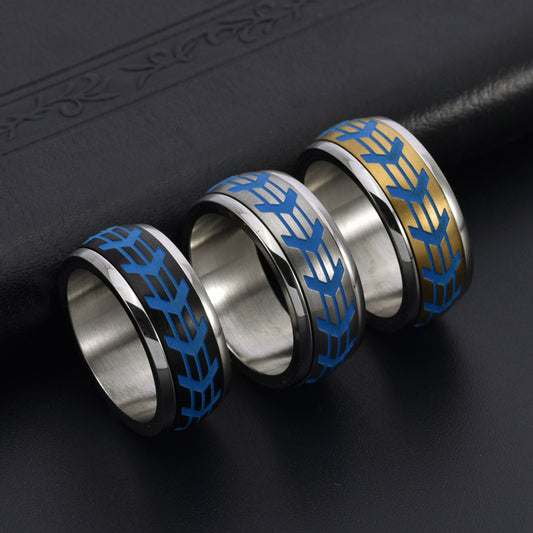 Men's Steel Personality Motorcycle Tire Three-in-one Combination Luminous Rings