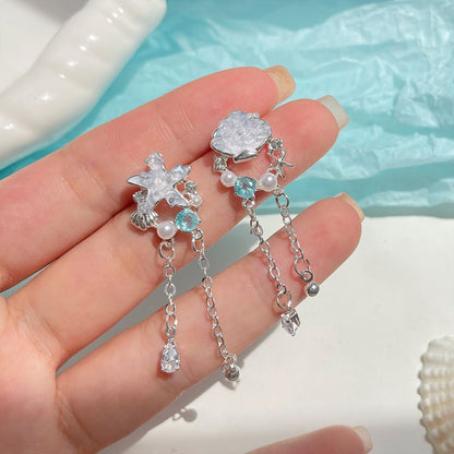 Women's Crystal Sier Needle Niche Design Exquisite Earrings