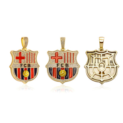 Football Club Badge Colorful Oil Fans Pendants