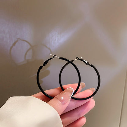 Needle Black Crystal Geometric Ear Minority Fashion Temperament Entry Earrings