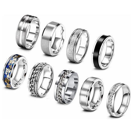 Pieces Suit Rotating Decompression Chain Titanium Rings