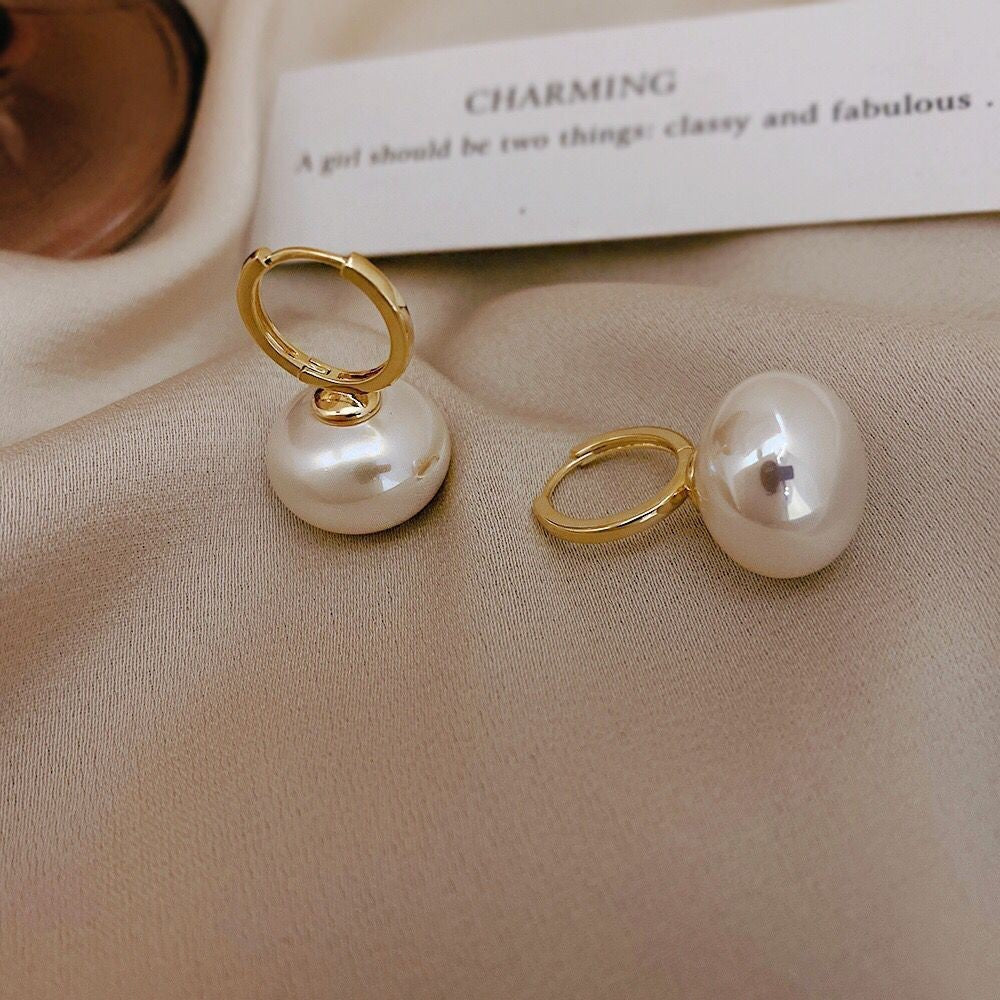 Fashion Imitation Pearl Ear Clip Temperament Earrings