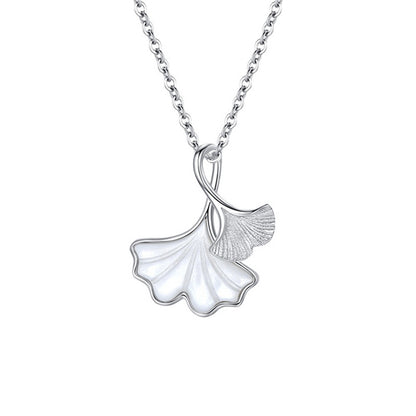 Sier-plated Lucky Ginkgo Leaf Female Niche Necklaces