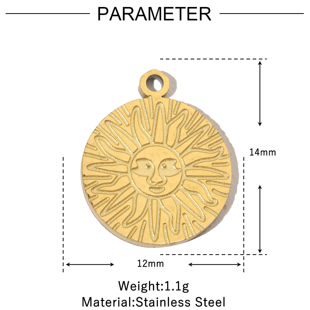 Retro Titanium Steel Female Sun Eyes Pendants