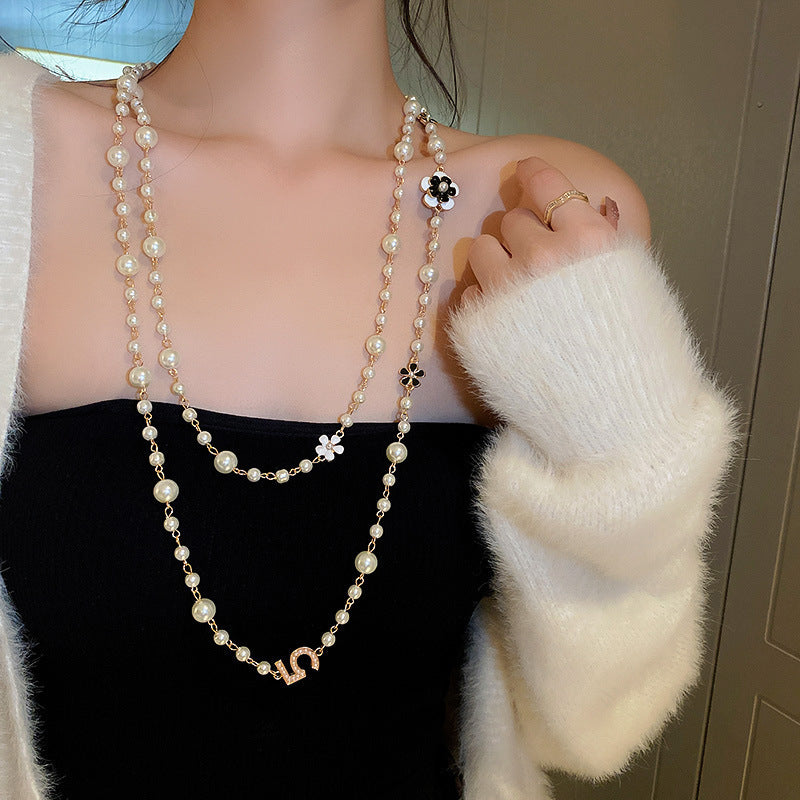 Pearl Tassel Fashion Sweater Chain Temperamental Necklaces