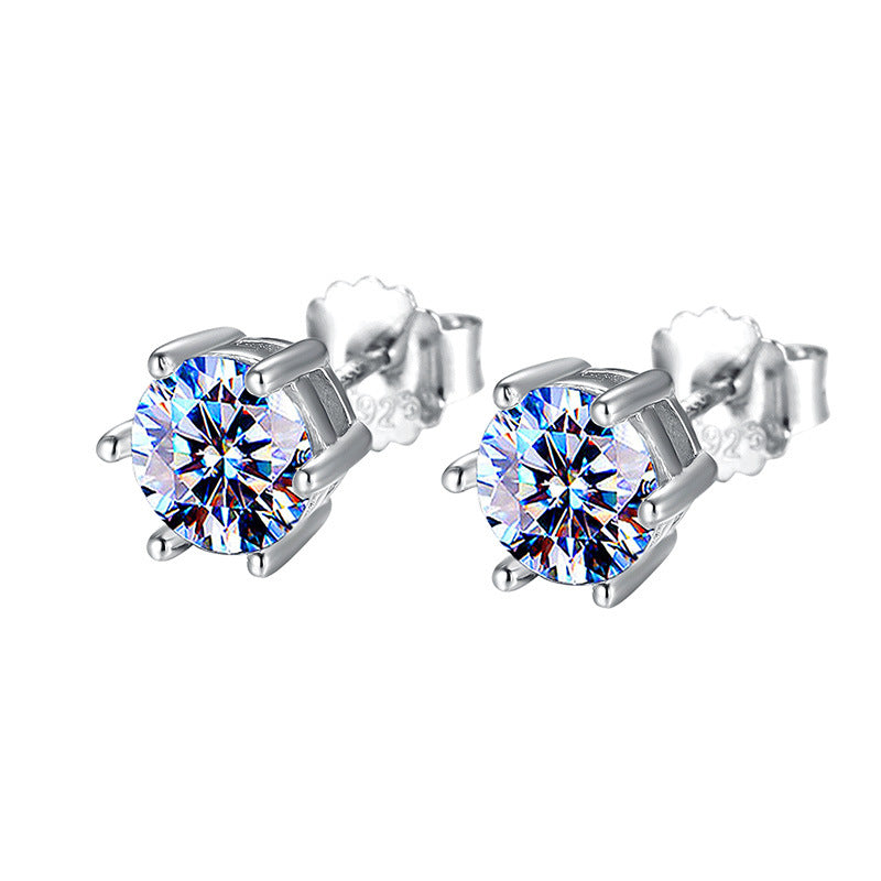 Women's & Men's Color Moissanite Magnetic Temperament Lady Single Earrings