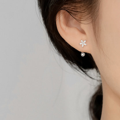 Women's Screw Exquisite High-grade Design Mori Style Small Clear Ding Earrings