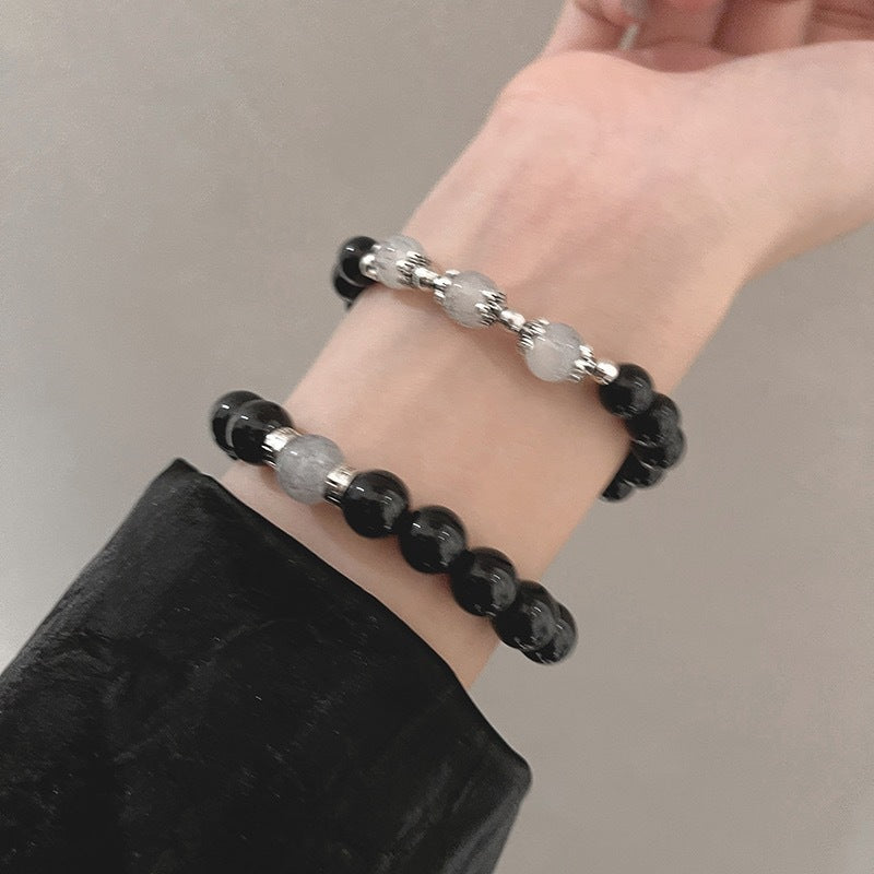 Women's & Men's Magnetic Obsidian Couple Simple Fashion Design High Sense Bracelets