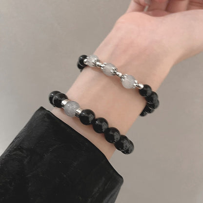 Women's & Men's Magnetic Obsidian Couple Simple Fashion Design High Sense Bracelets
