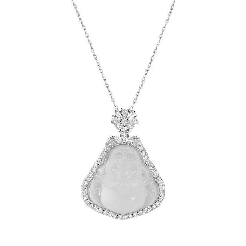 High Ice Chalcedony Maitreya Buddha Female Mild Necklaces