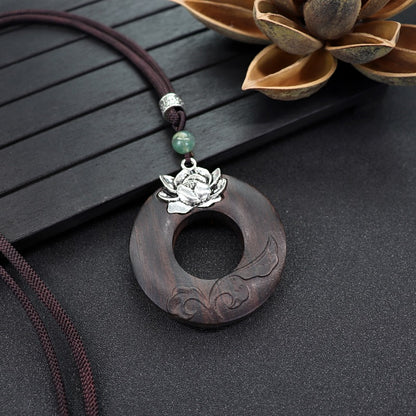 Women's Simple Zen Sweater Chain Cotton Linen Pendants