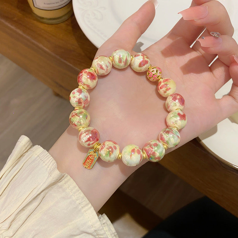 Ancient Style National Fashion Blooming Ceramic Light Luxury Bracelets