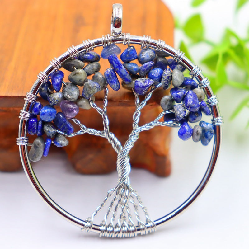 Natural Crystal Gravel Winding Colorful Tree Of Pendants