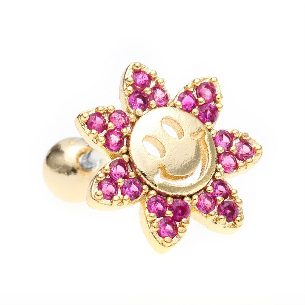 Fashion Smiley Flower Light Luxury Sweet Earrings