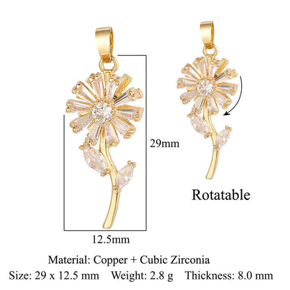 Fingertip Gyro Windmill Copper Zircon Bear Pendants