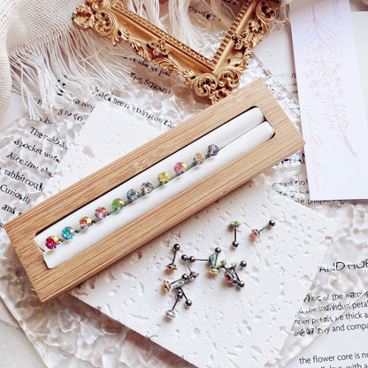 Coating Colorful Crystals Female Screw Tightening Earrings