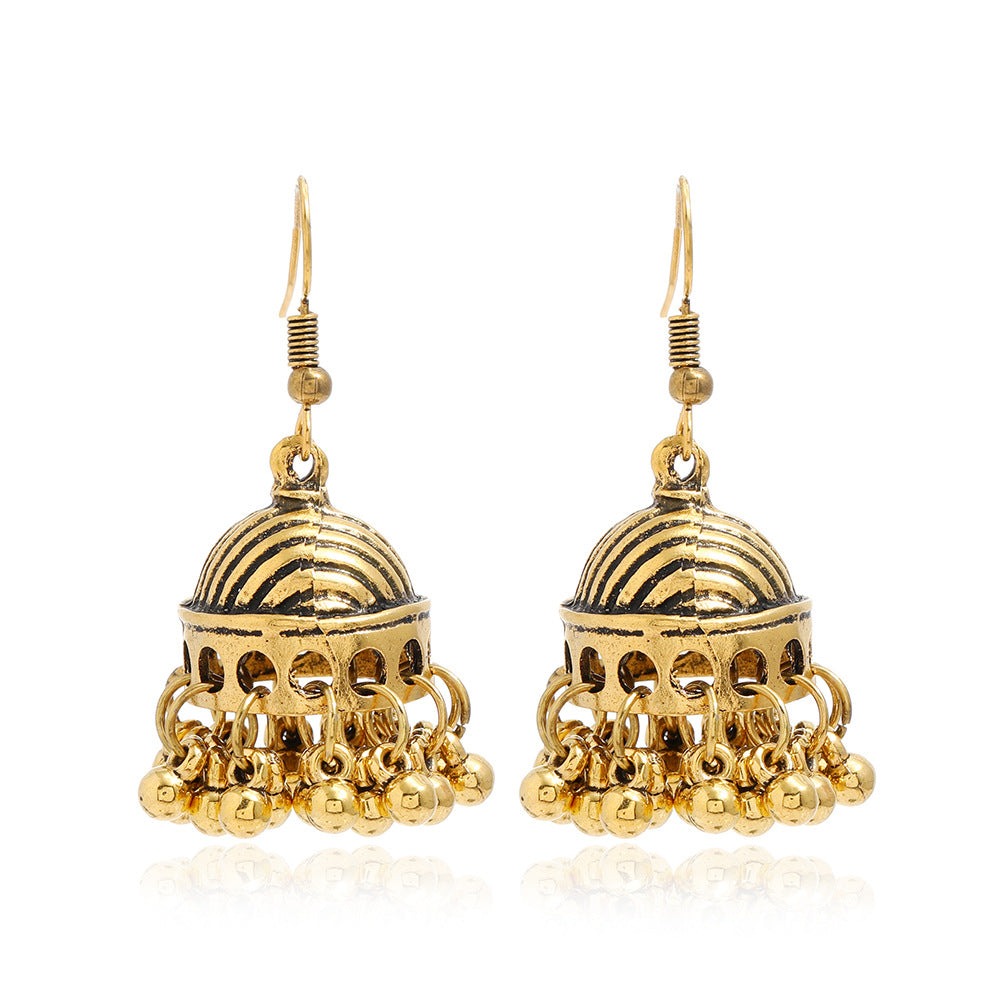 Vintage Pattern Creative Bell Exaggerated Personalized Earrings