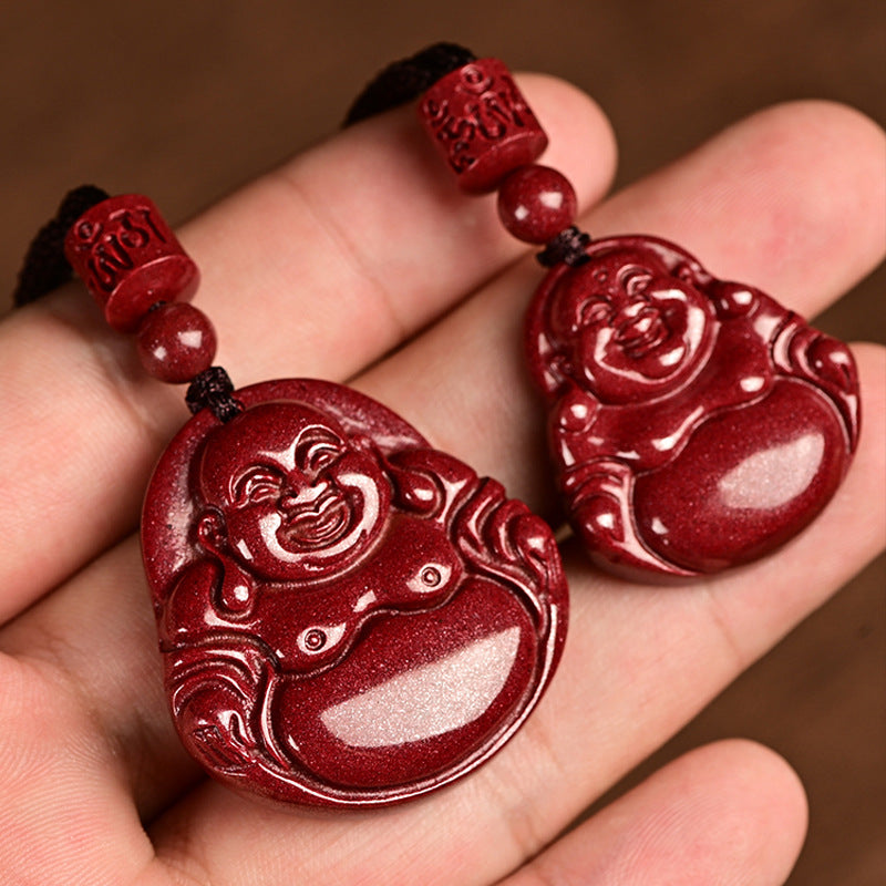 Women's & Men's Raw Ore Purple Sand Maitreya Buddha Original Pendants