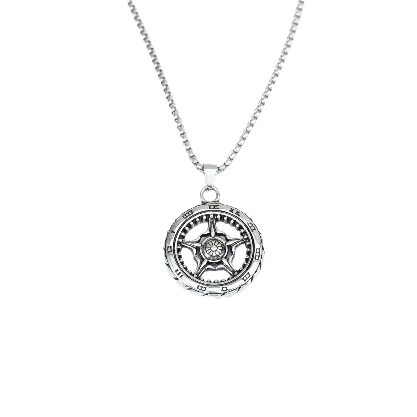 Men's Street Stylish Round Six-pointed Star Sun Necklaces