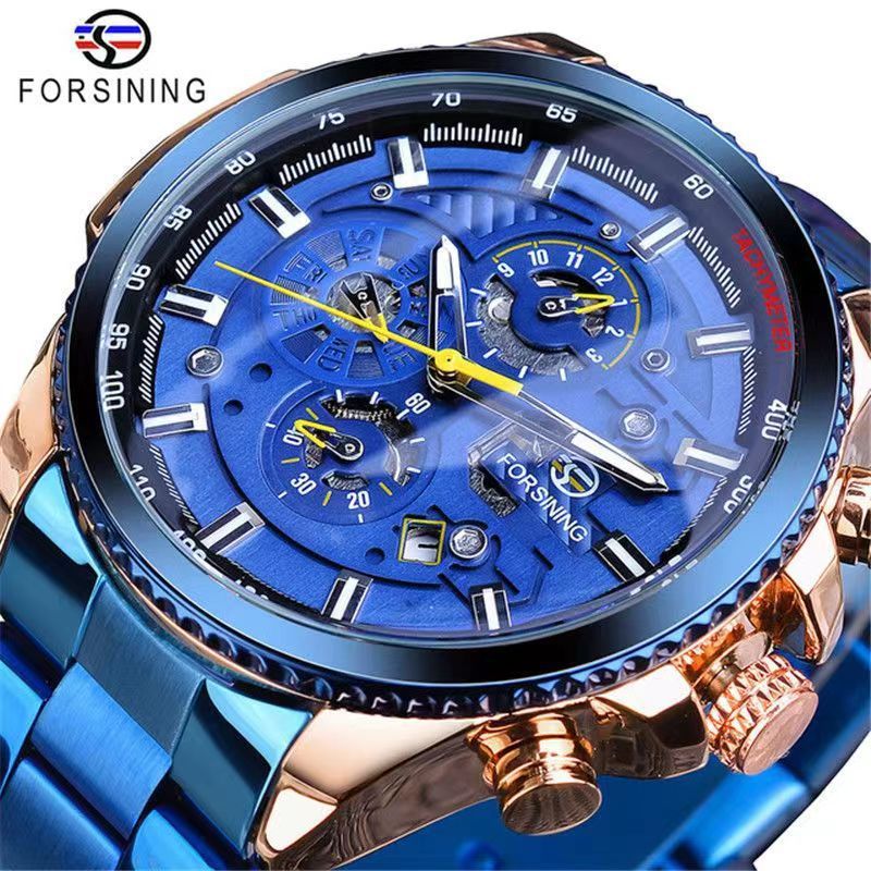 Men's Three Eyes Six Needles Automatic Watch Mechanical Watches