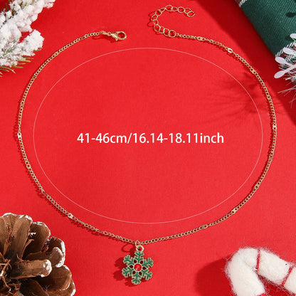 Christmas Ornament Tree Santa Claus Elk Necklaces