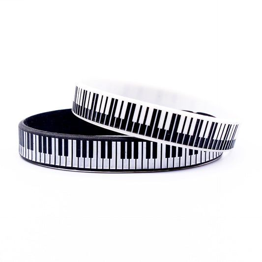 Piano Keys Silicone Music Symbol Black Bracelets