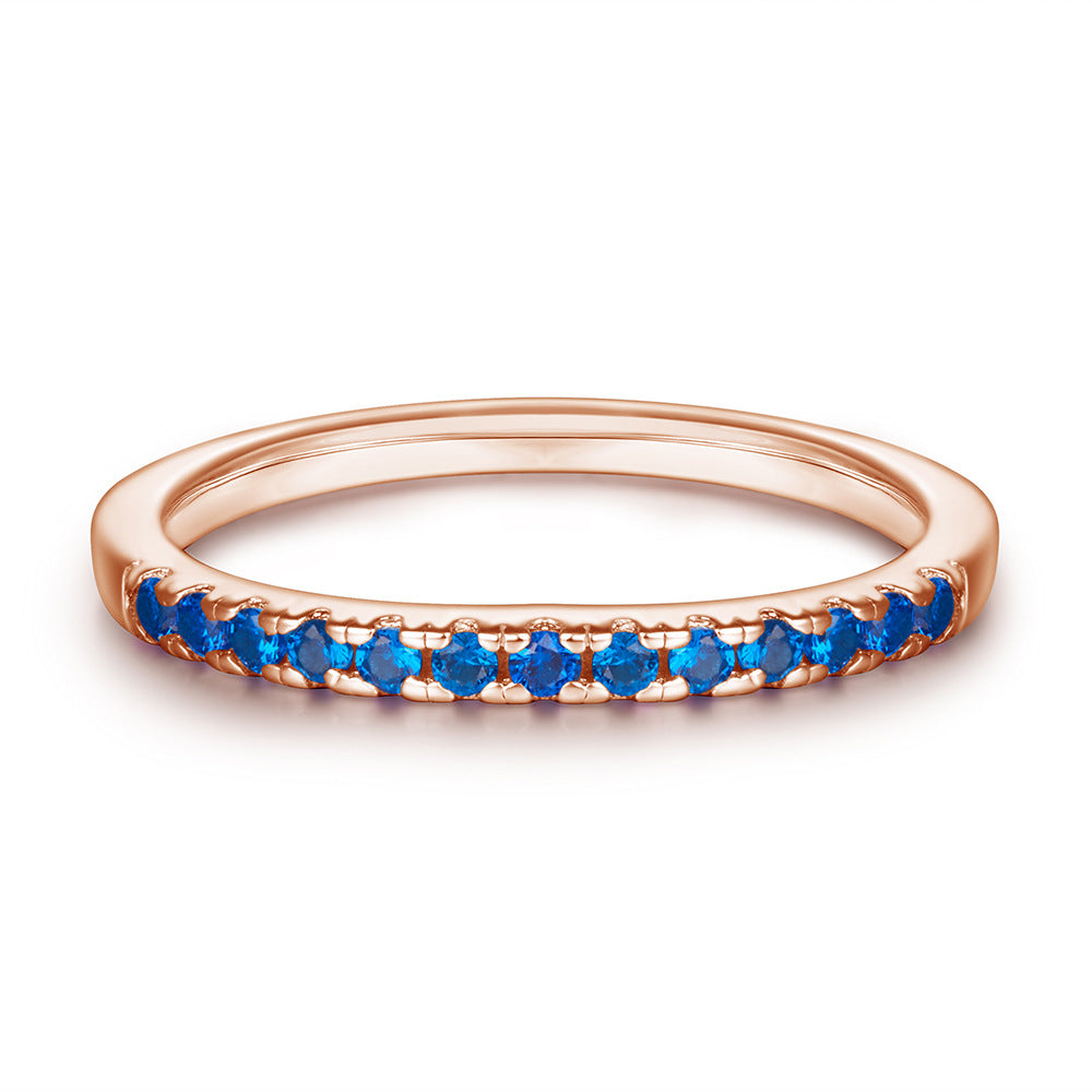 Inlaid Zircon Gang Drill Lettering Index Rings