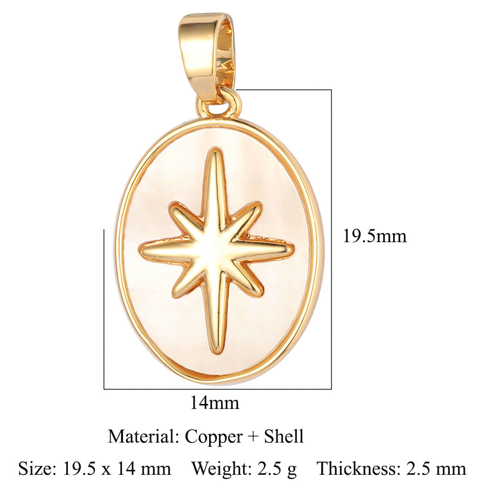 Zircon Ornament Oval Rhombus Round Sun Pendants