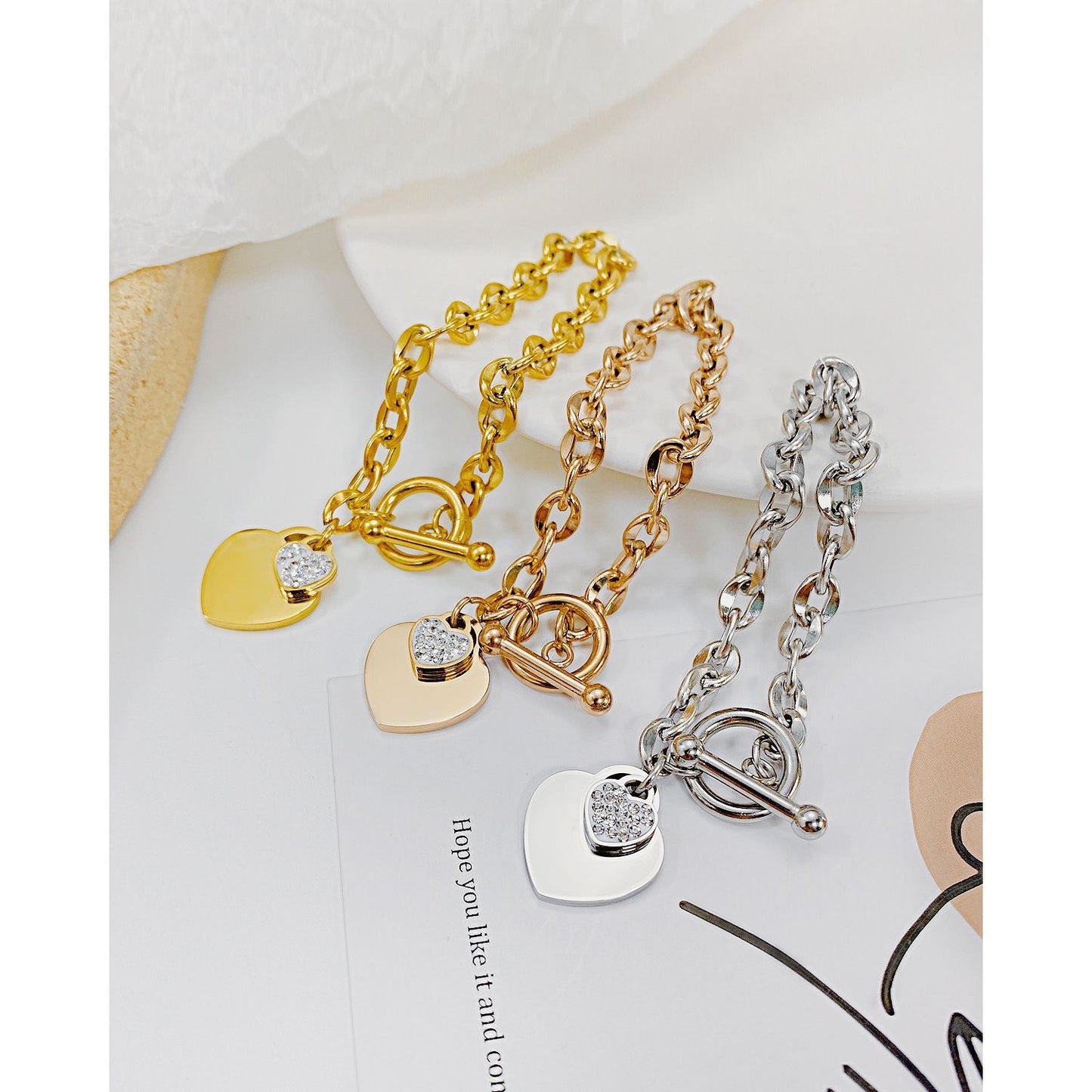 Design Rose Gold Plated Titanium Steel Bracelets