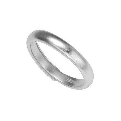 Women's Matte Simple Adjustable Pure Sier Design Rings