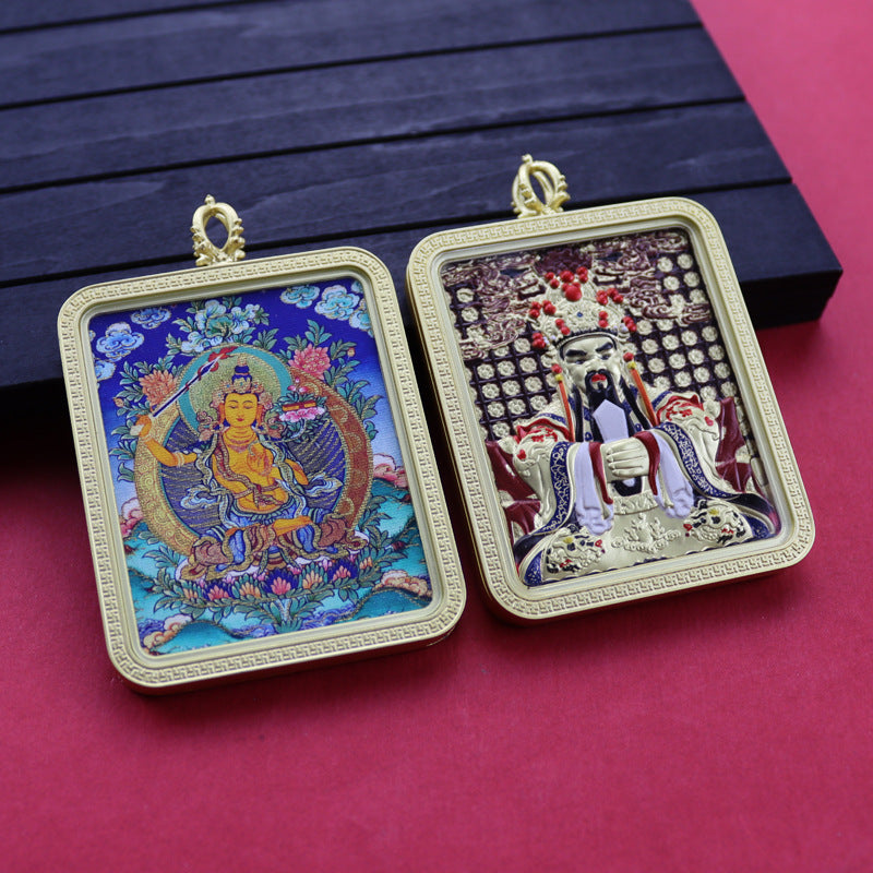 Eight Guards Dragon Five Master Three-dimensional Double-sided Tibetan Pendants