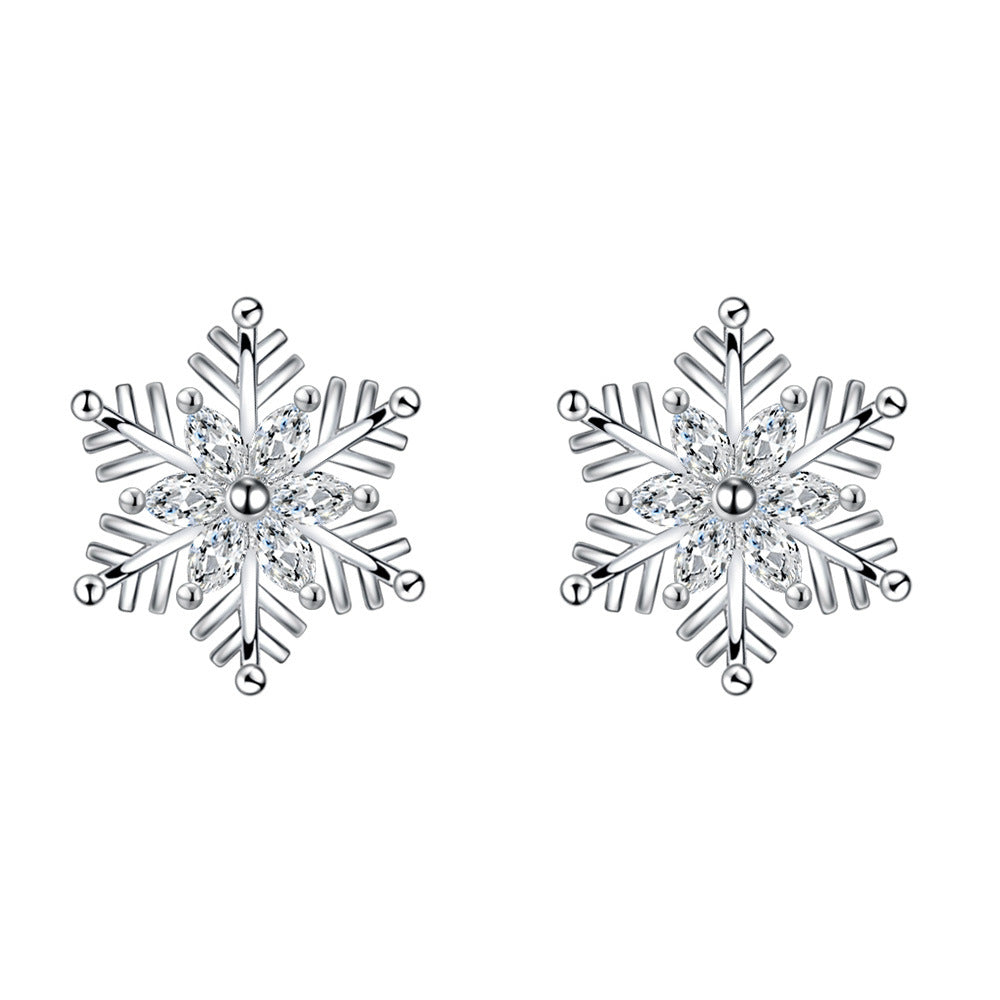 Women's Chain Creative Sweet Snowflake Eardrops Ear Pendants