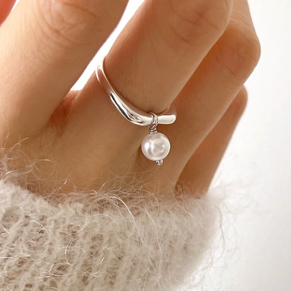 Sier Simple Female Style Special Interest Rings