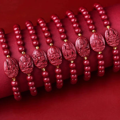 Women's & Men's Cinnabar Eight Patron Saints Birth Buddha Zodiac Hand Bracelets