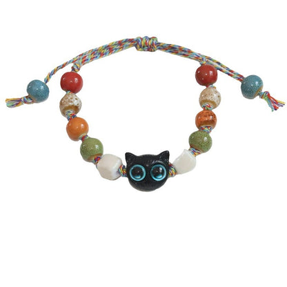 Ethnic Style Ceramic Owl Woven Colored Bracelets