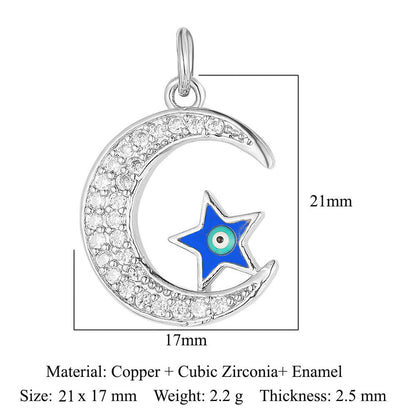 Beads Moon Sun Copper Zircon Ornaments Necklaces