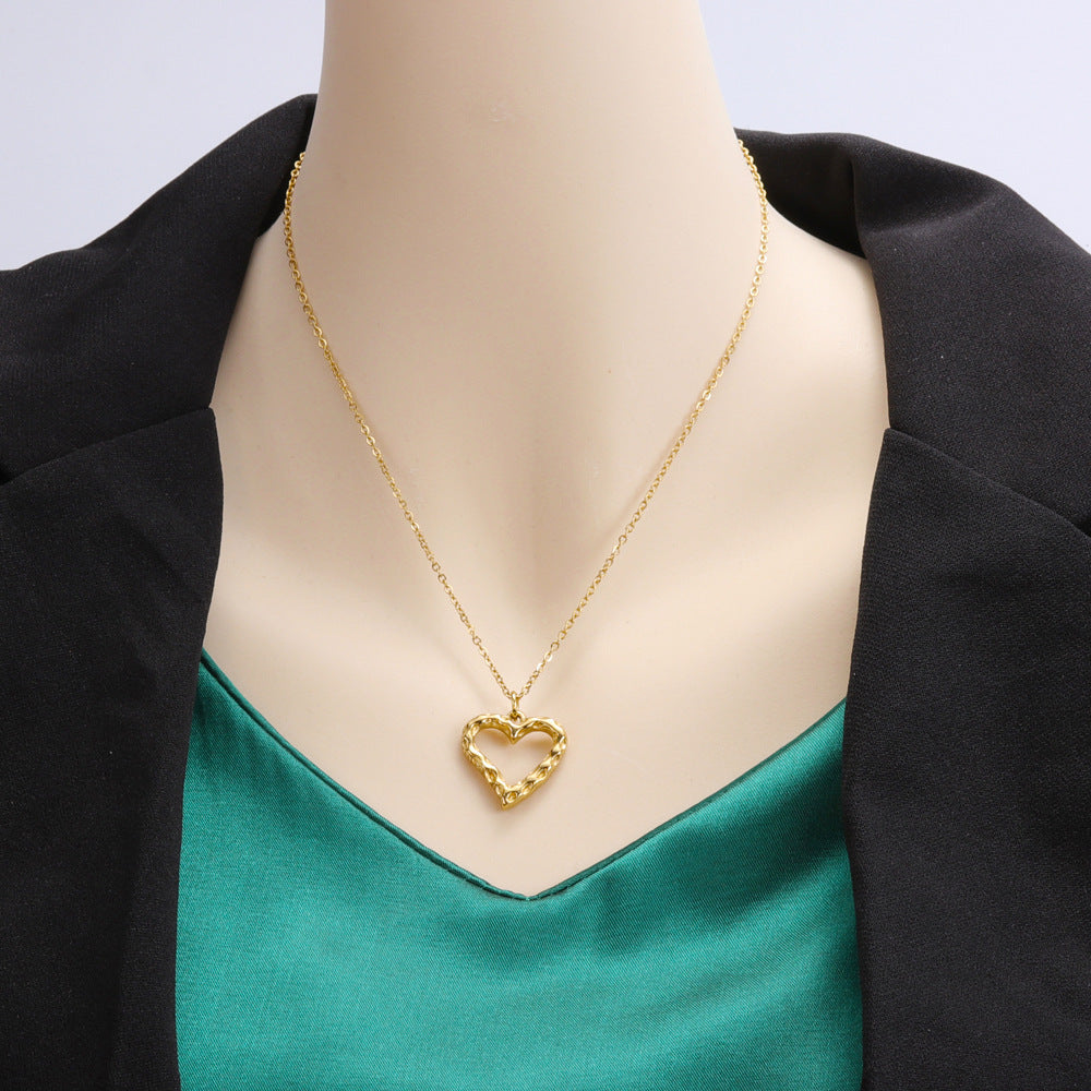 Women's Simple Heart Fashion Solid Cross Ornament Necklaces