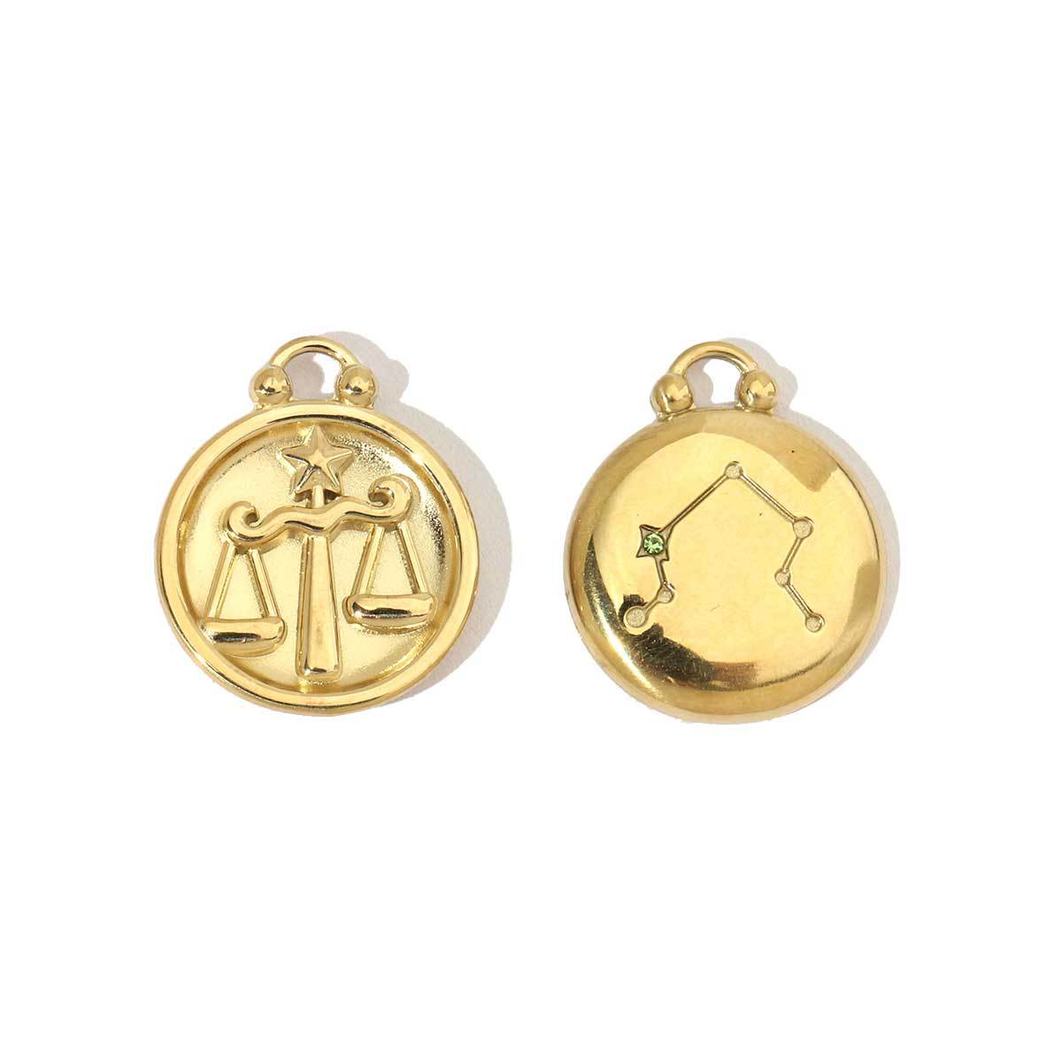 Real Gold Constellation Stainless Steel Round Pendants