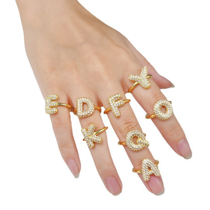 Balloon Bubble English Letters Stylish Opening Bracelets