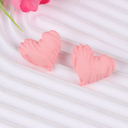 Women's Candy Color Peach Heart Acrylic Fresh Earrings