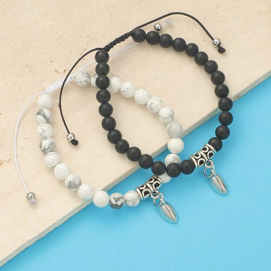 Stone Love Frosted Agate White Turquoise Bracelets