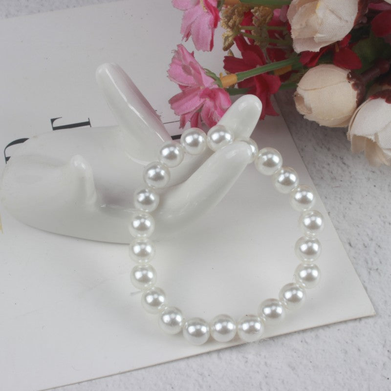 Children's Imitation Pearl Plastic Stringed Pearls Acrylic Handmade Bracelets