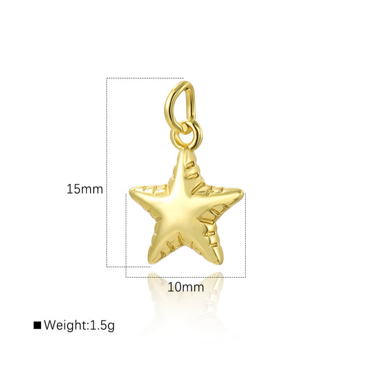 Glossy Heart Star Moon Handmade Jewelry Pendants