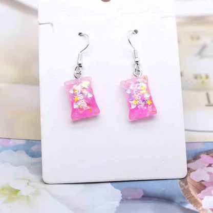 Ice Cream Candy Drink Resin Homemade Earrings