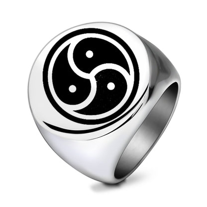 Retro Round Totem Personalized Punk Stainless Rings