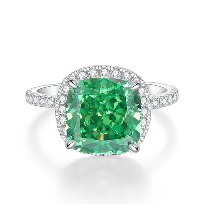 Emerald Female High Carbon Diamond Cut Ice Rings