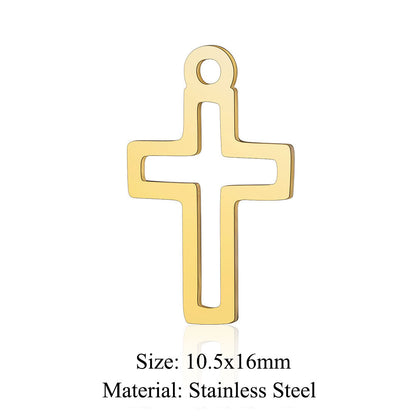 Titanium Steel Hollow Cross Crown Holy Device Pendants